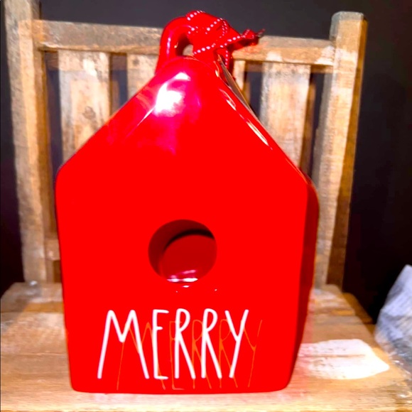 Rae Dunn MERRY square Birdhouse - Picture 1 of 1